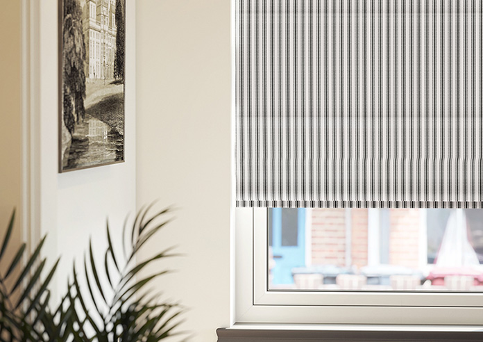 Lace Stripes, Jet - Motorised Roman Blind - Image 5